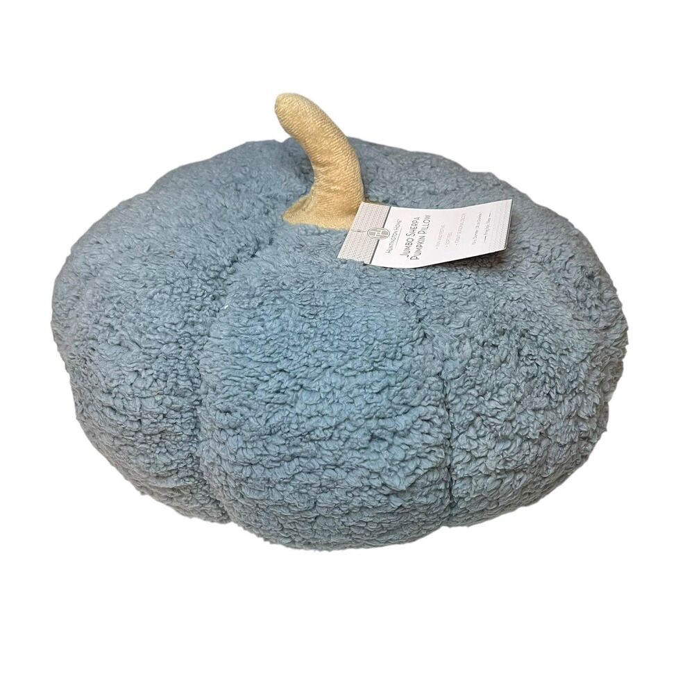 Huntington Home Sherpa Pumpkin Pillow Plush 11in Fall Decor Thanksgiving Holiday